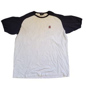 Vintage Polo Ralph Lauren Polo Jeans Embroidered White Navy Blue Tee T Shirt